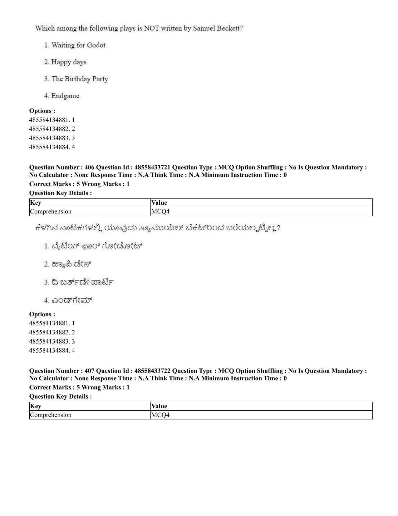CUET 2023 English Kannada compressed Shift 1 Question Papers - 18 June 2023 - Page 375