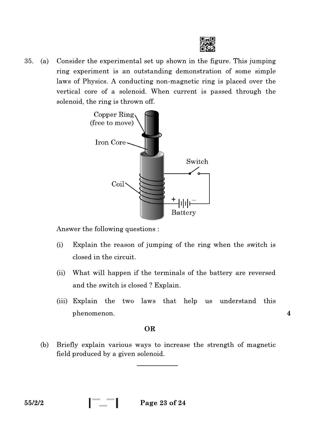 CBSE Class 12 55-2-2 Physics 2023 Question Paper - Page 23