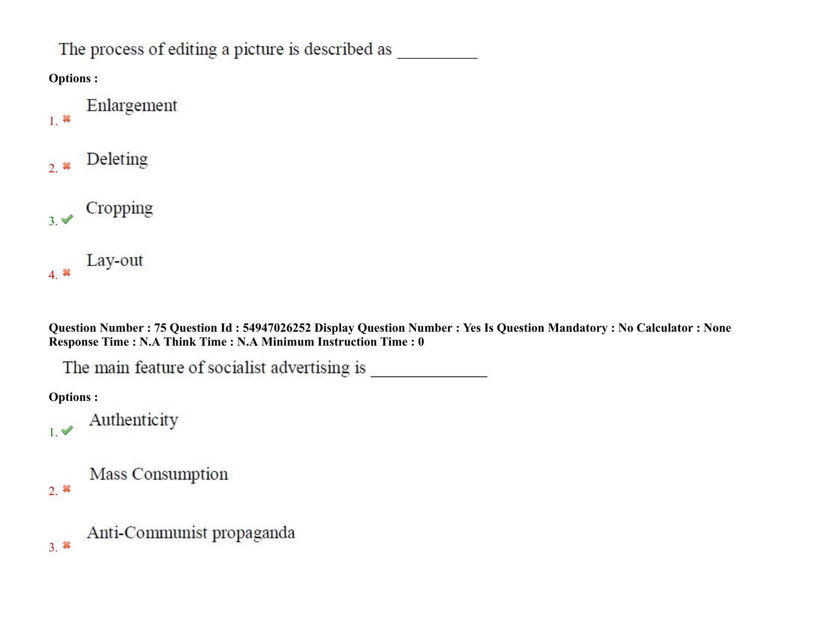 AP RCET 2022: Journalism and Mass Communication - 18-10-2022 (Tuesday) Session-II: Question Paper With keys - Page 63