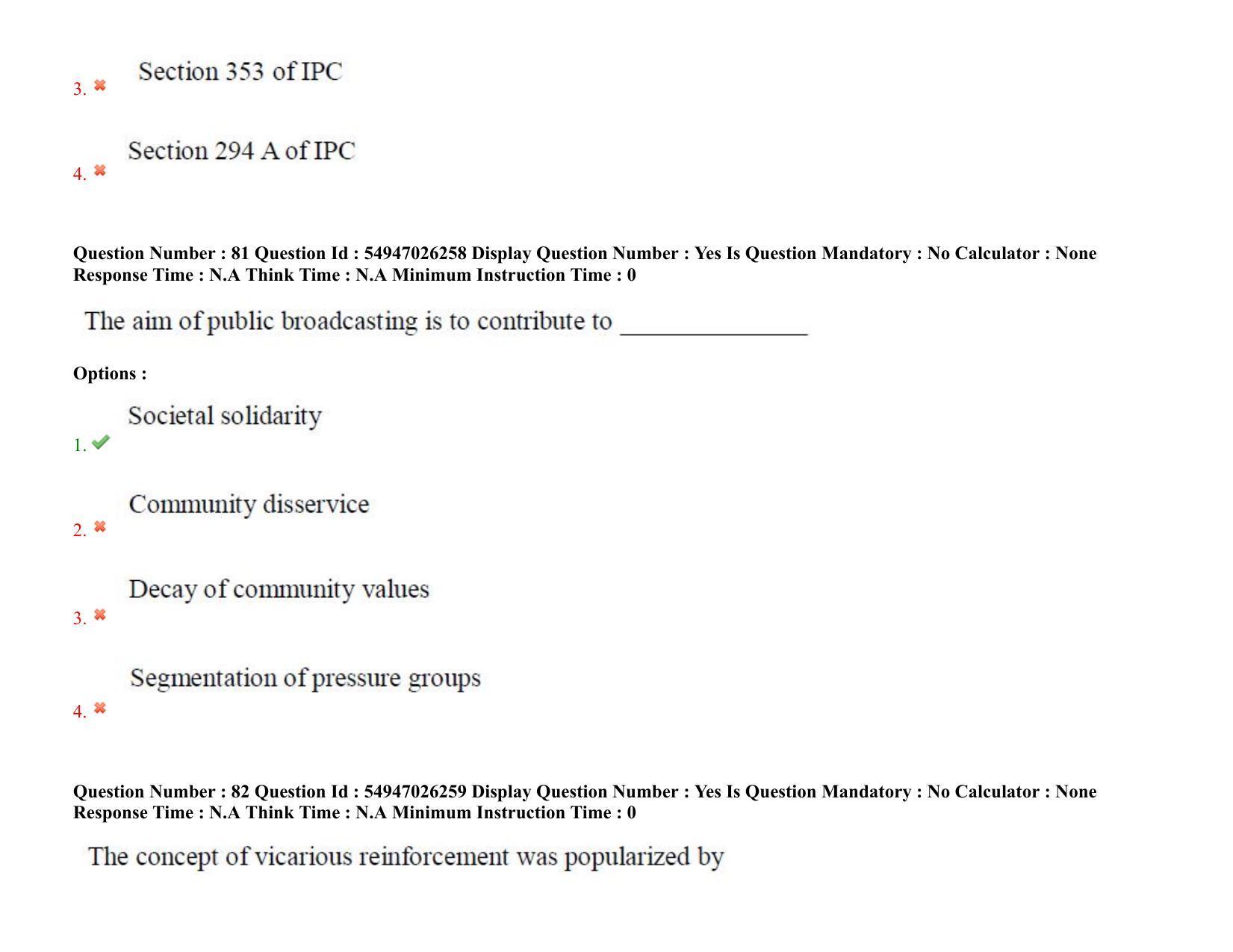 AP RCET 2022: Journalism and Mass Communication - 18-10-2022 (Tuesday) Session-II: Question Paper With keys - Page 67