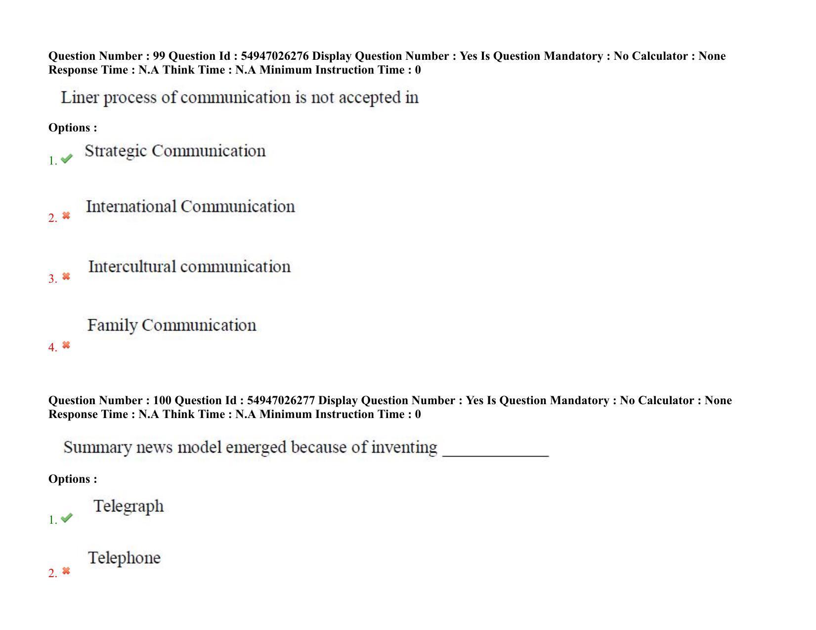AP RCET 2022: Journalism and Mass Communication - 18-10-2022 (Tuesday) Session-II: Question Paper With keys - Page 78
