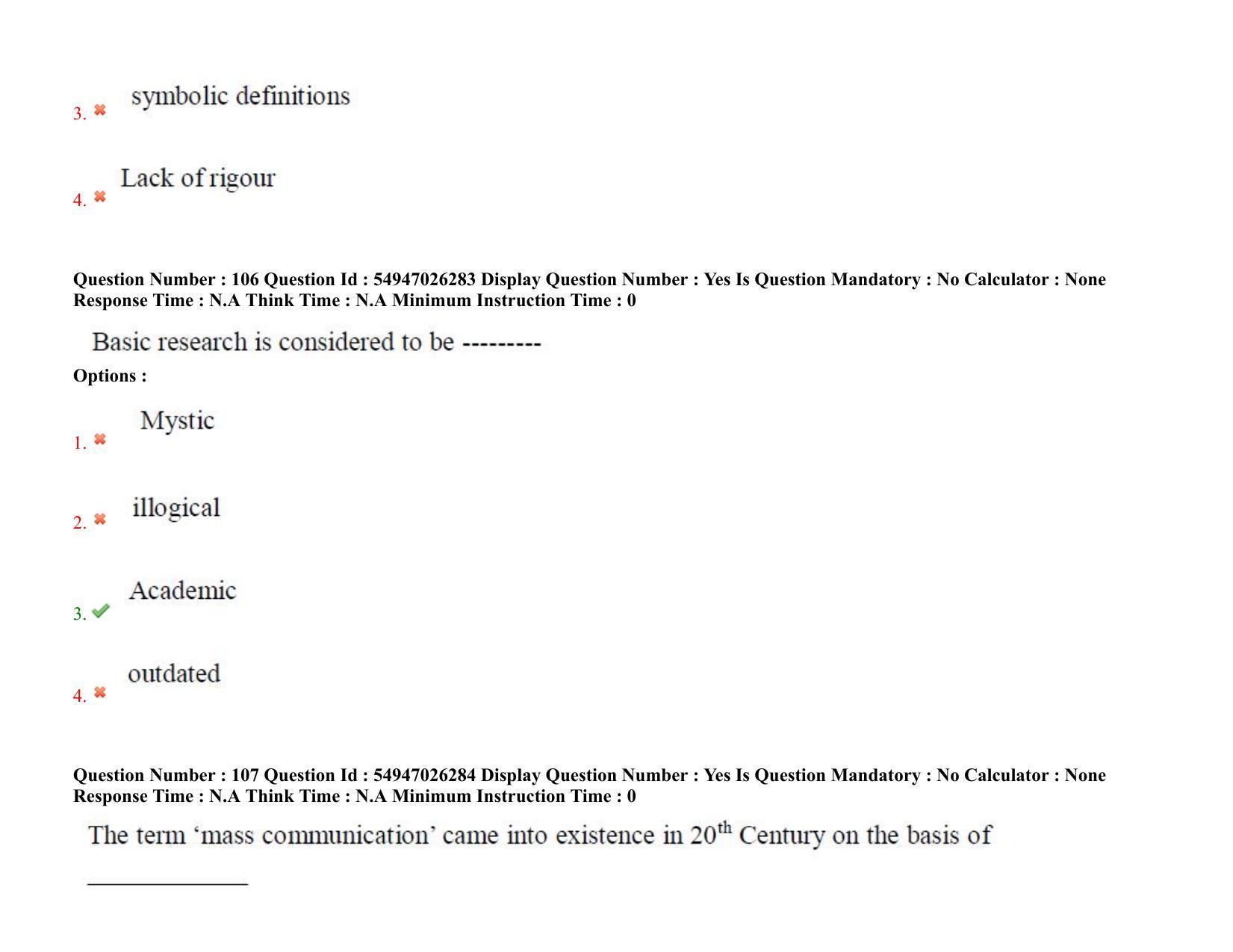 AP RCET 2022: Journalism and Mass Communication - 18-10-2022 (Tuesday) Session-II: Question Paper With keys - Page 82