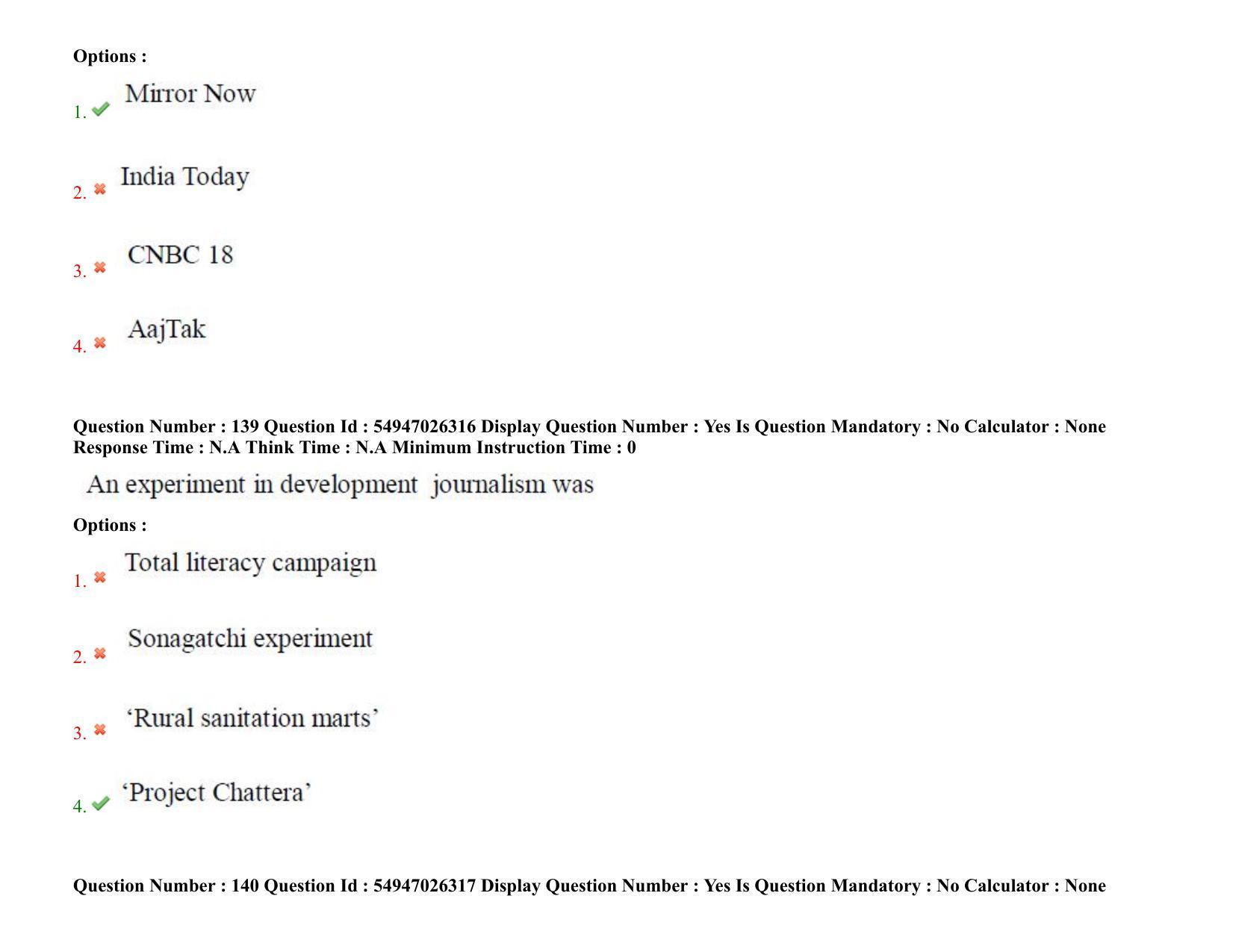AP RCET 2022: Journalism and Mass Communication - 18-10-2022 (Tuesday) Session-II: Question Paper With keys - Page 101