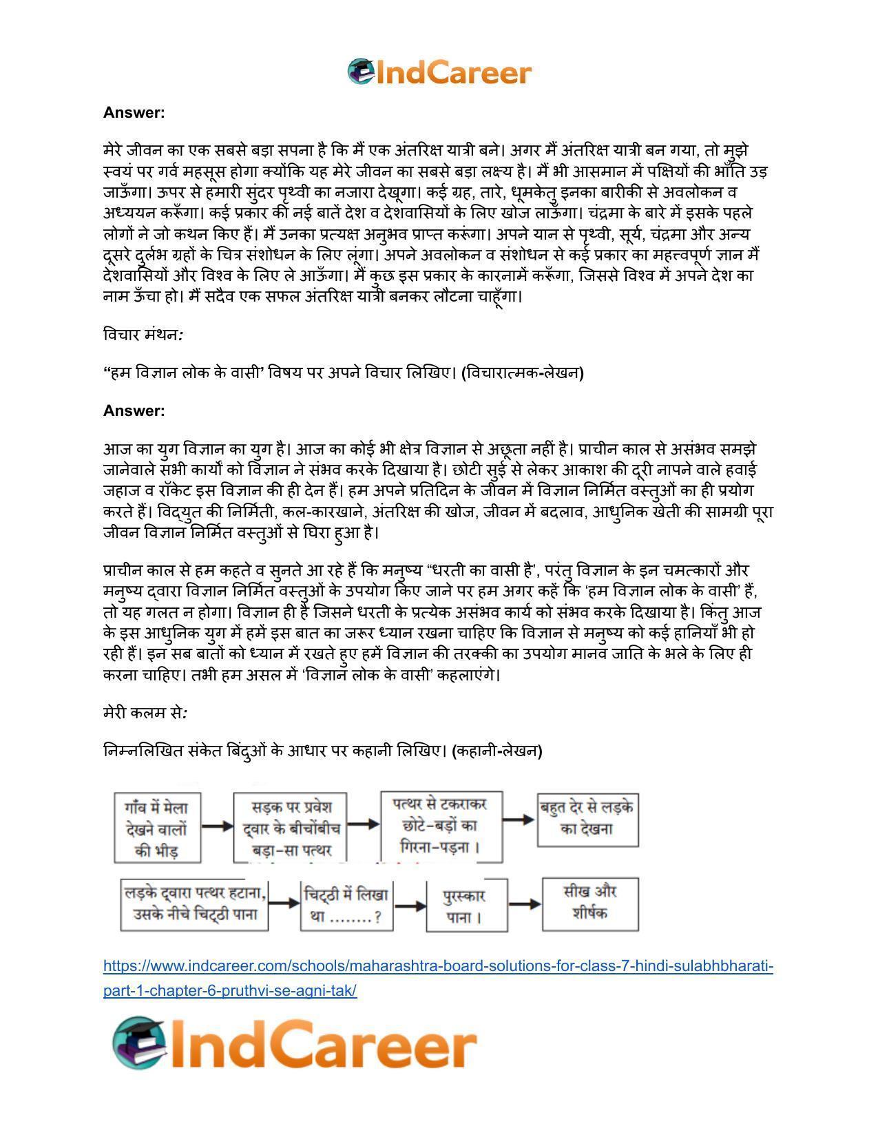 Maharashtra Board Solutions for Class 7- Hindi Sulabhbharati (Part 1): Chapter 6- ‘पृथ्वी’ से ‘अग्नि’ तक - Page 3