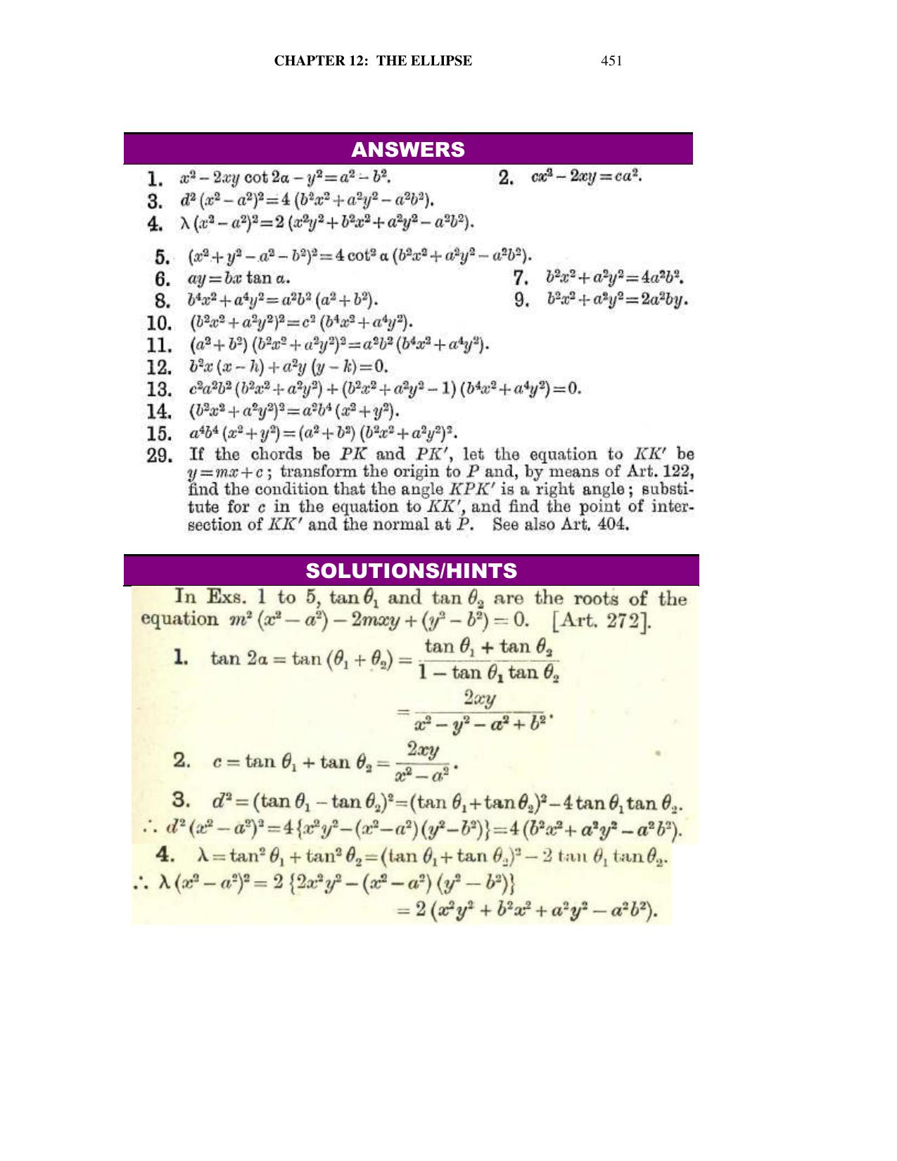 Chapter 12: The Ellipse - SL Loney Solutions: The Elements of Coordinate Geometry - Page 68