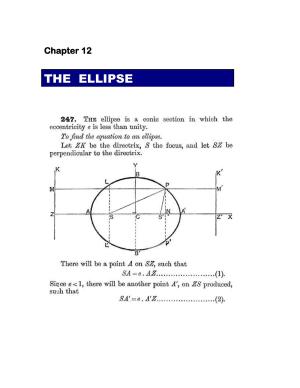 Chapter 12: The Ellipse - SL Loney Solutions: The Elements of Coordinate Geometry
