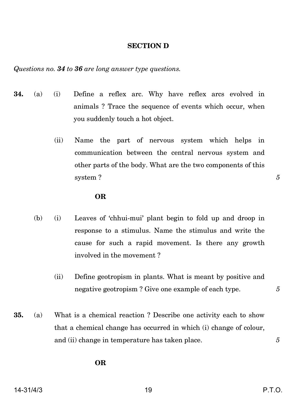 CBSE Class 10 31-4-3 Science 2024 Question Paper - Page 19