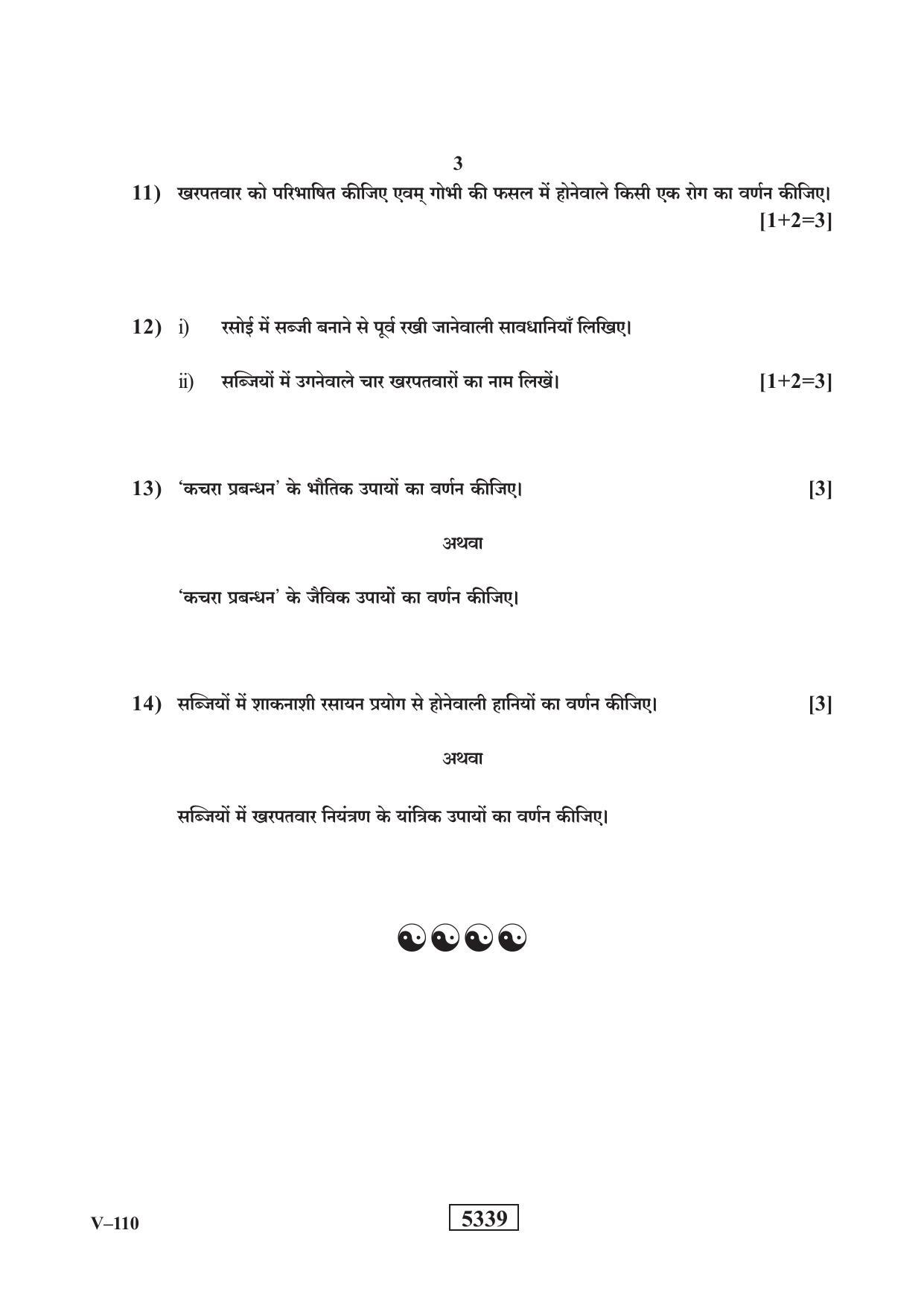 RBSE 2020 Class 10 Micro Irrigation Agriculture (Vocational) Question Paper - Page 3
