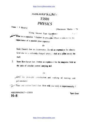 JKBOSE Class 12 Physics Question Papers 2017 (15808)