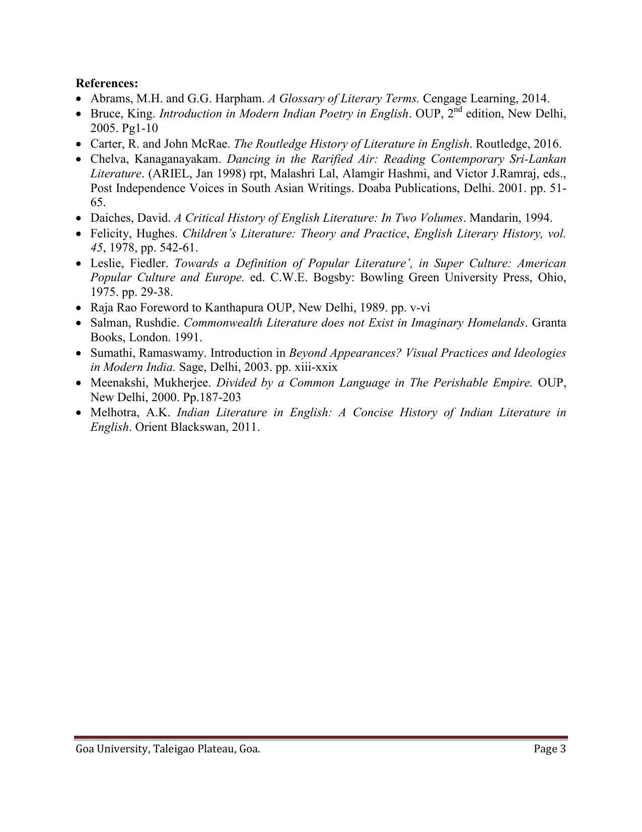 GU ART English Syllabus - Page 3