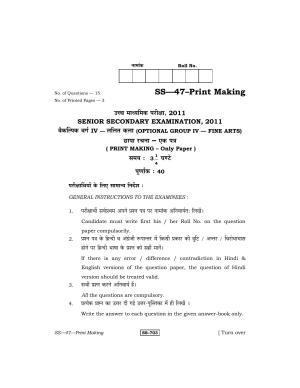 Class 12 2011 Print Making RBSE Question Paper