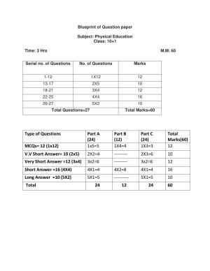 HPBOSE Class 11th Physical Education Sample Question Papers 2025