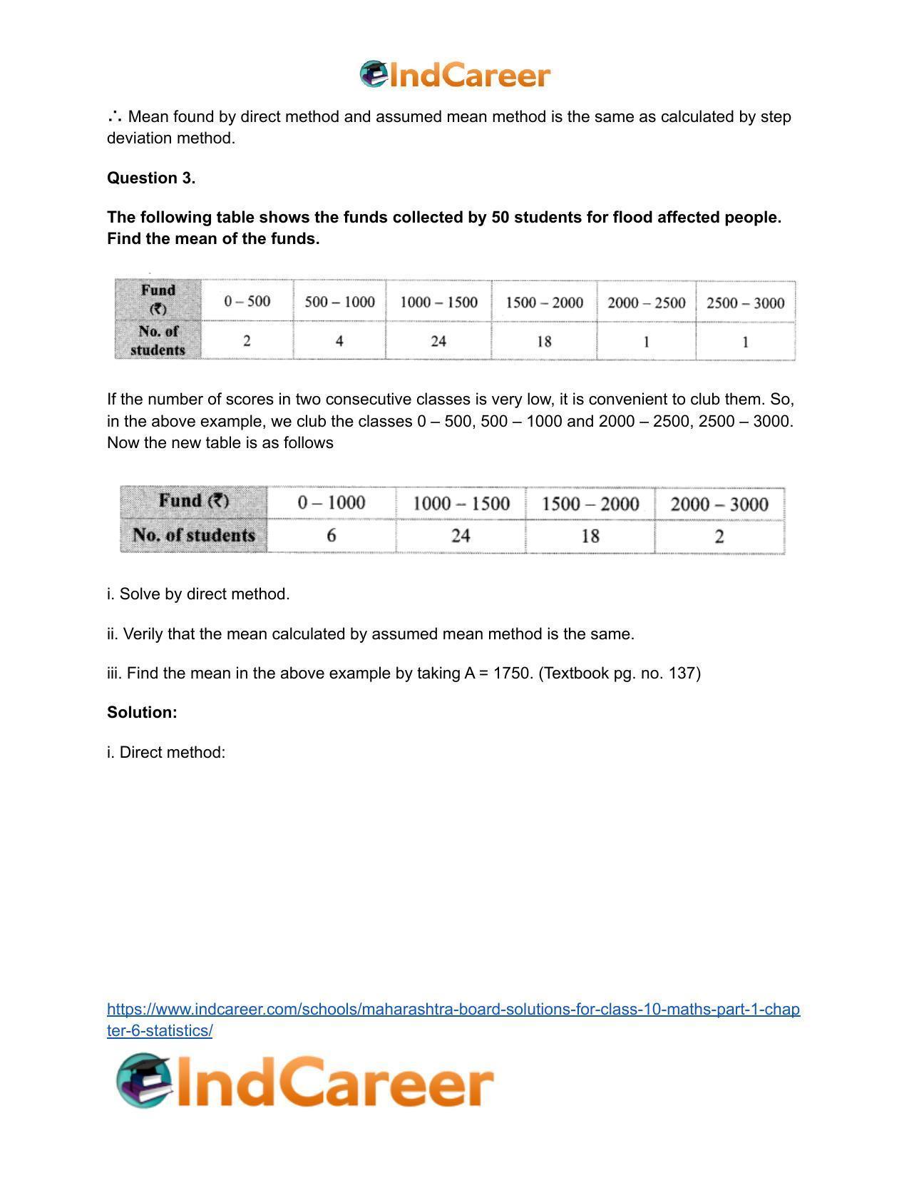 Maharashtra Board Solutions for Class 10-Maths (Part 1): Chapter 6- Statistics - Page 11