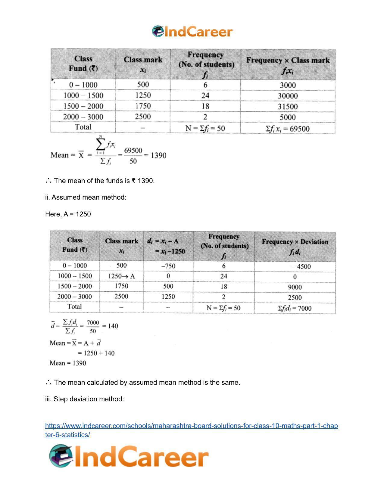 Maharashtra Board Solutions for Class 10-Maths (Part 1): Chapter 6- Statistics - Page 12