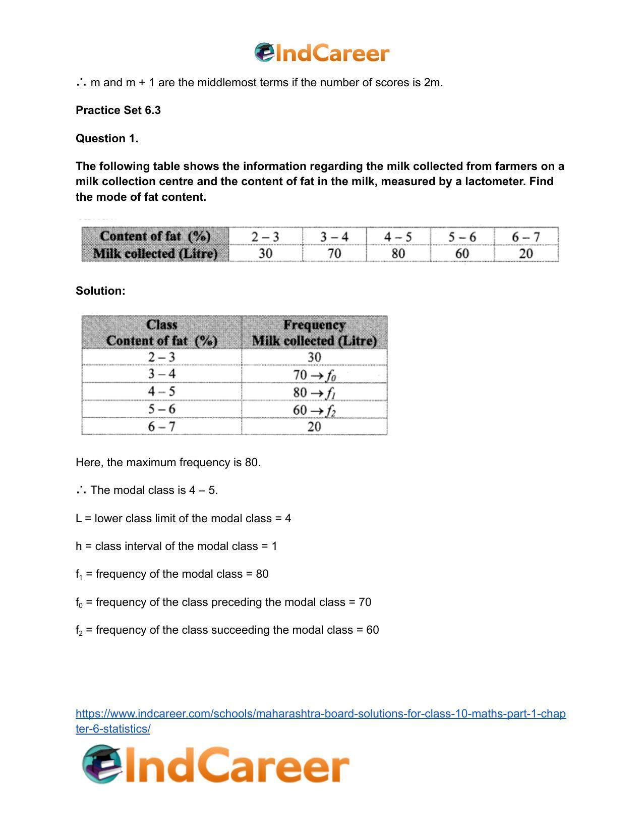 Maharashtra Board Solutions for Class 10-Maths (Part 1): Chapter 6- Statistics - Page 21