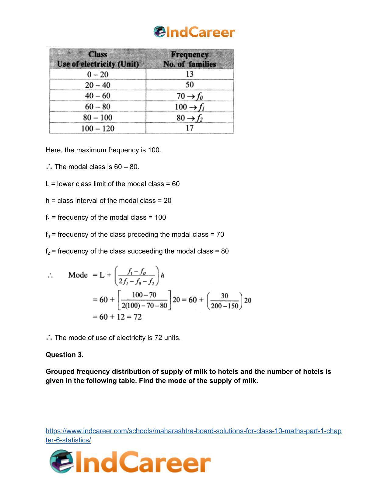 Maharashtra Board Solutions for Class 10-Maths (Part 1): Chapter 6- Statistics - Page 23