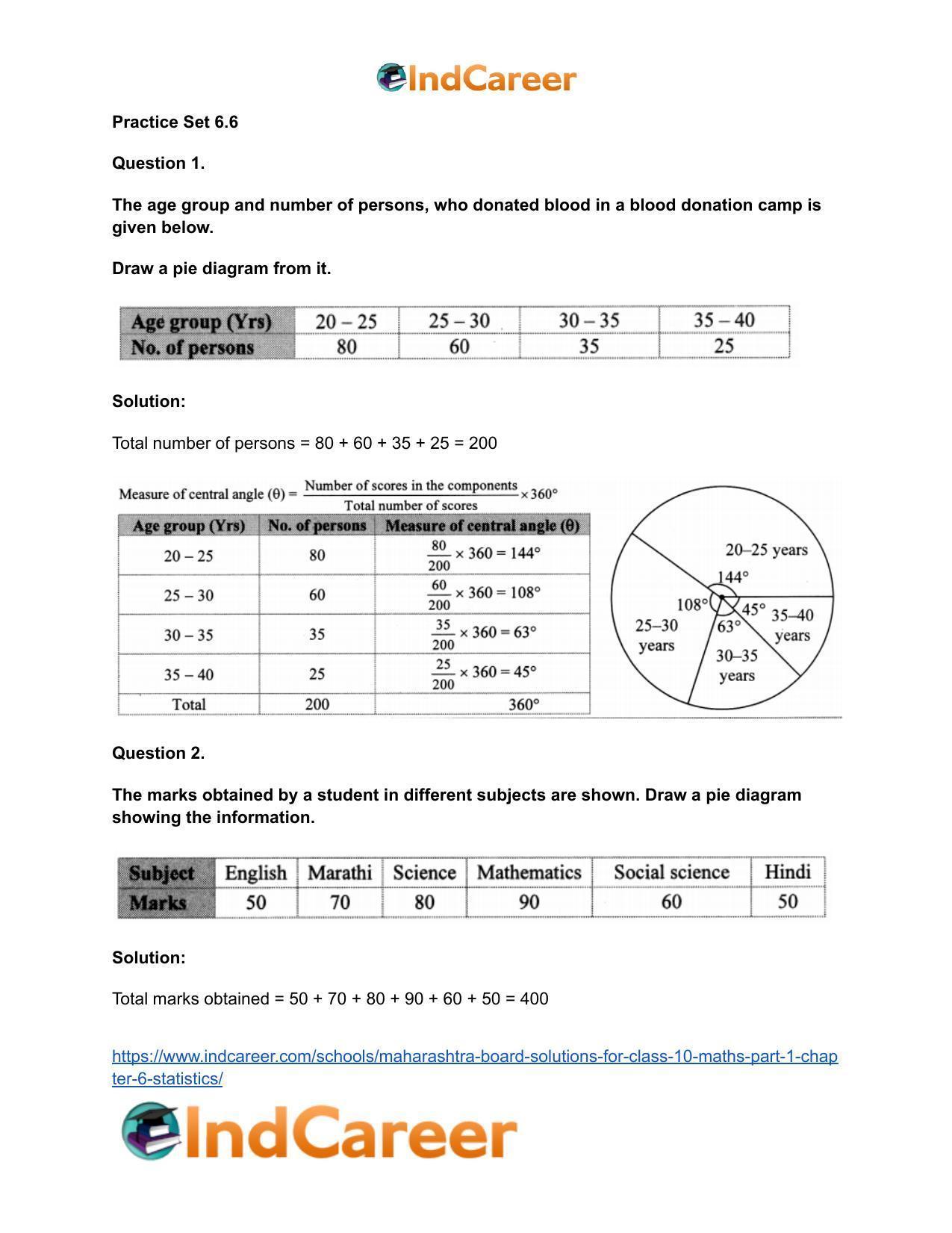 Maharashtra Board Solutions for Class 10-Maths (Part 1): Chapter 6- Statistics - Page 35