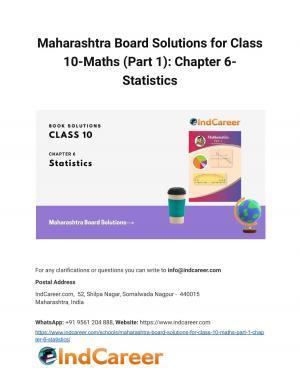 Maharashtra Board Solutions for Class 10-Maths (Part 1): Chapter 6- Statistics