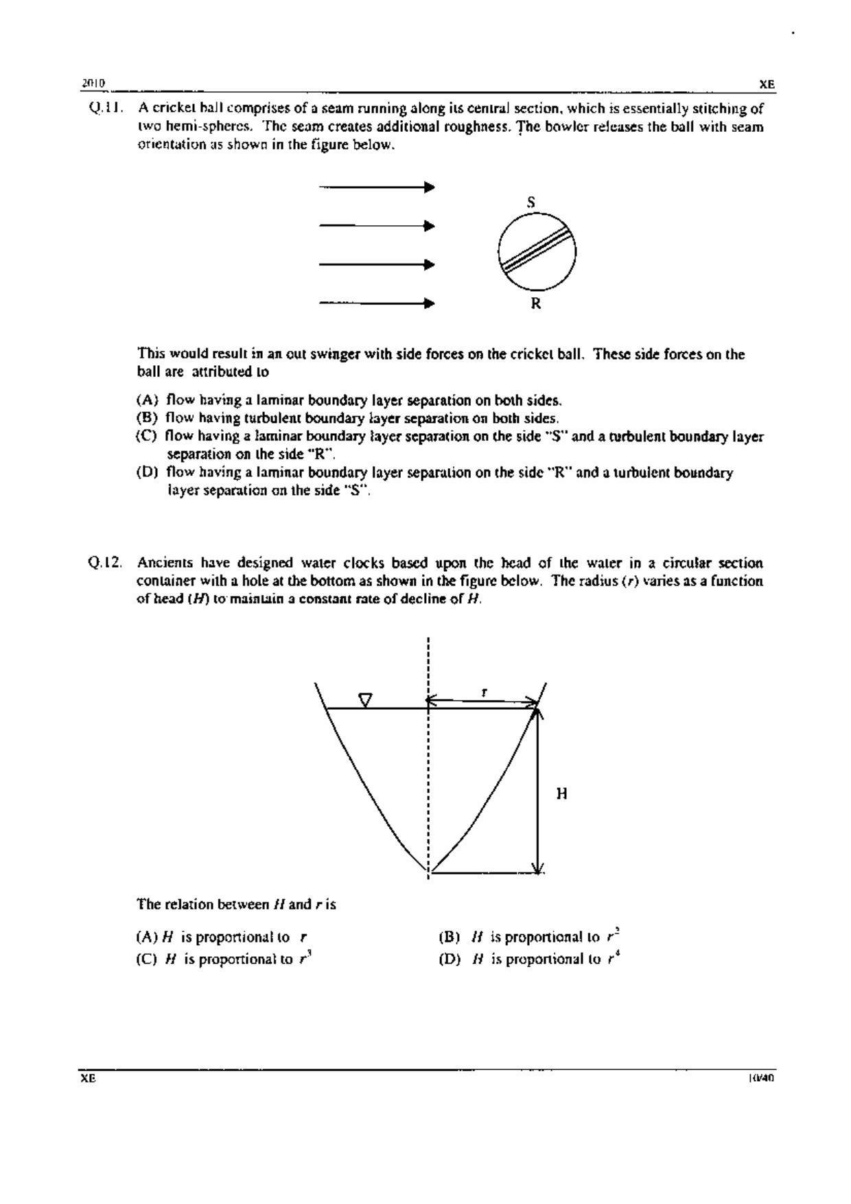 GATE 2010 Engineering Sciences (XE) Question Paper with Answer Key - Page 10