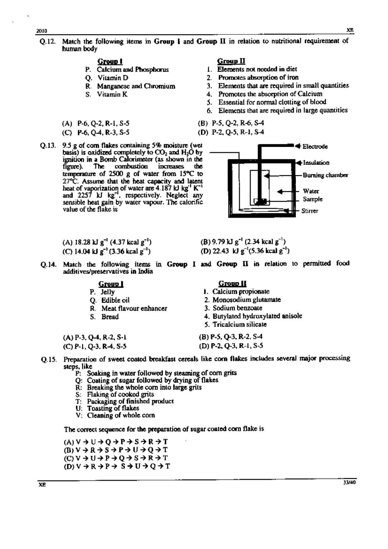 GATE 2010 Engineering Sciences (XE) Question Paper with Answer Key - Page 33