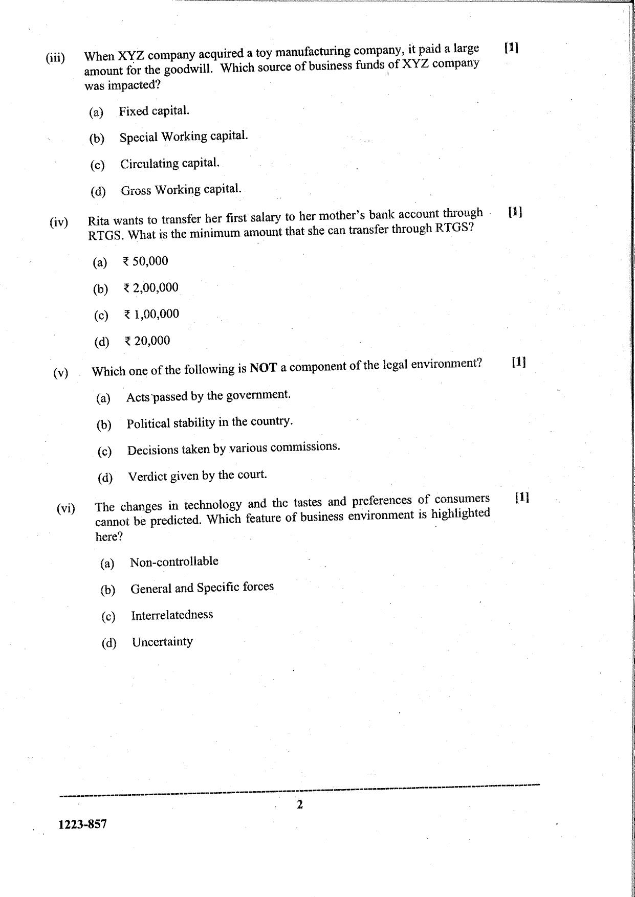 ISC Class 12 Commerce 2023 Question Paper - Page 2