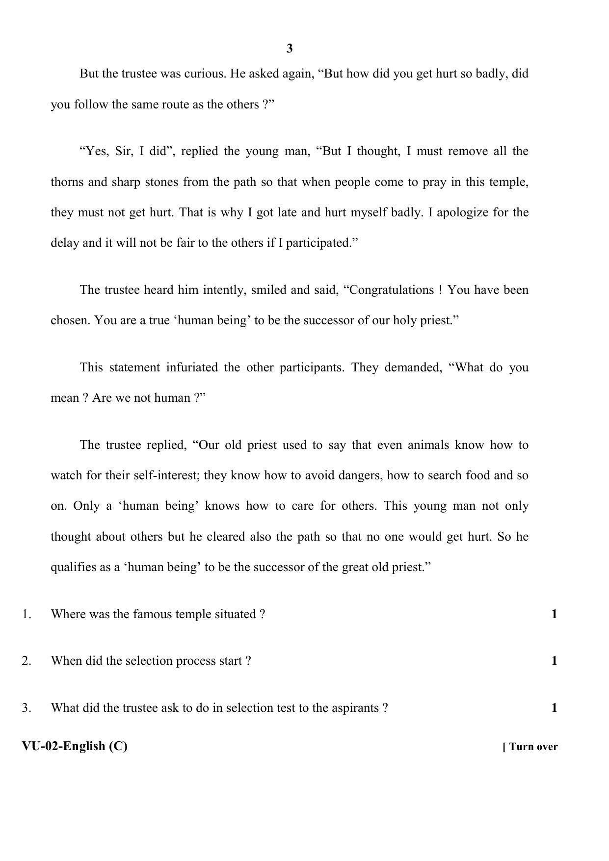 RBSE 2020 English Varishtha Upadhyay Question Paper - Page 3