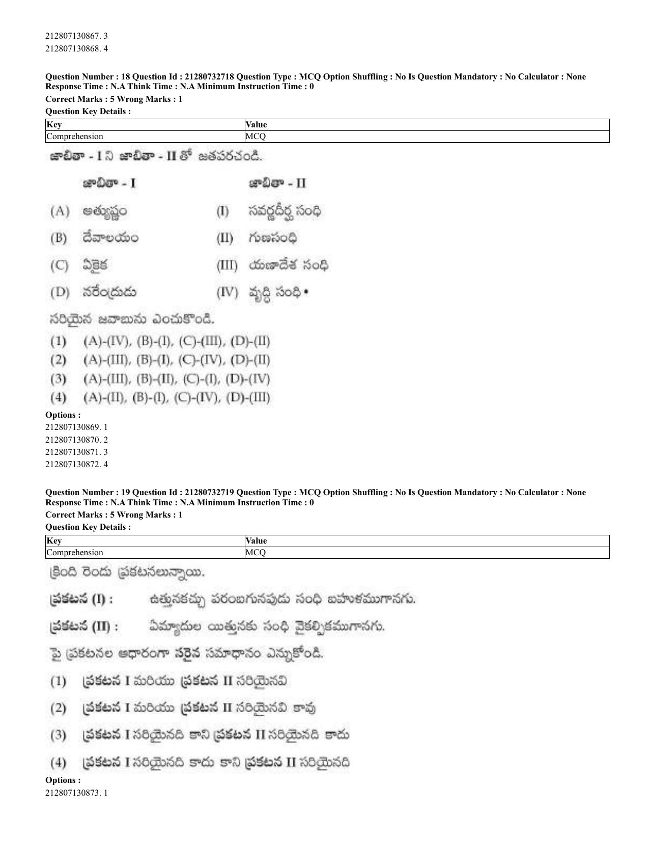 CUET 2023 English Telugu Shift 3 Question Papers - Page 20