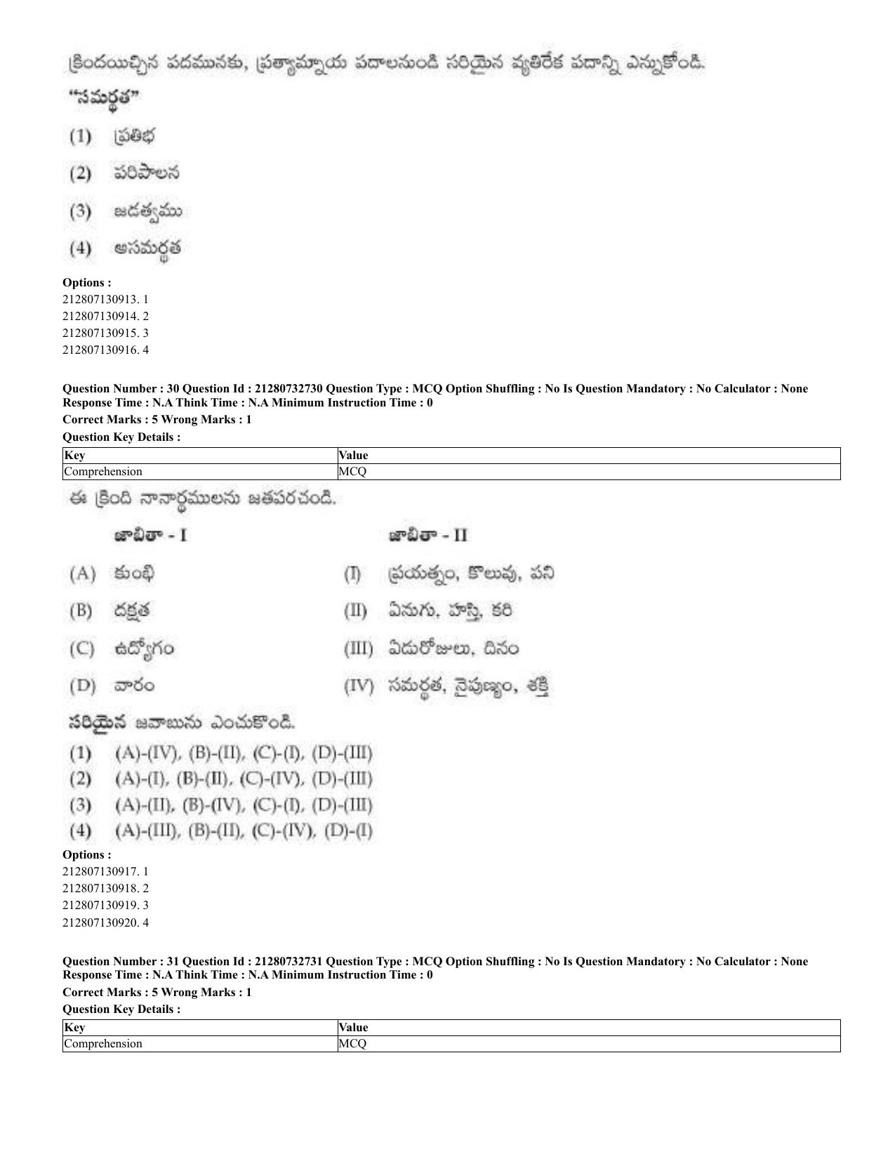 CUET 2023 English Telugu Shift 3 Question Papers - Page 26