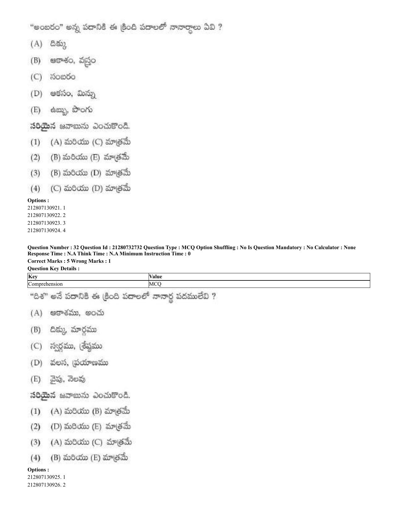 CUET 2023 English Telugu Shift 3 Question Papers - Page 27