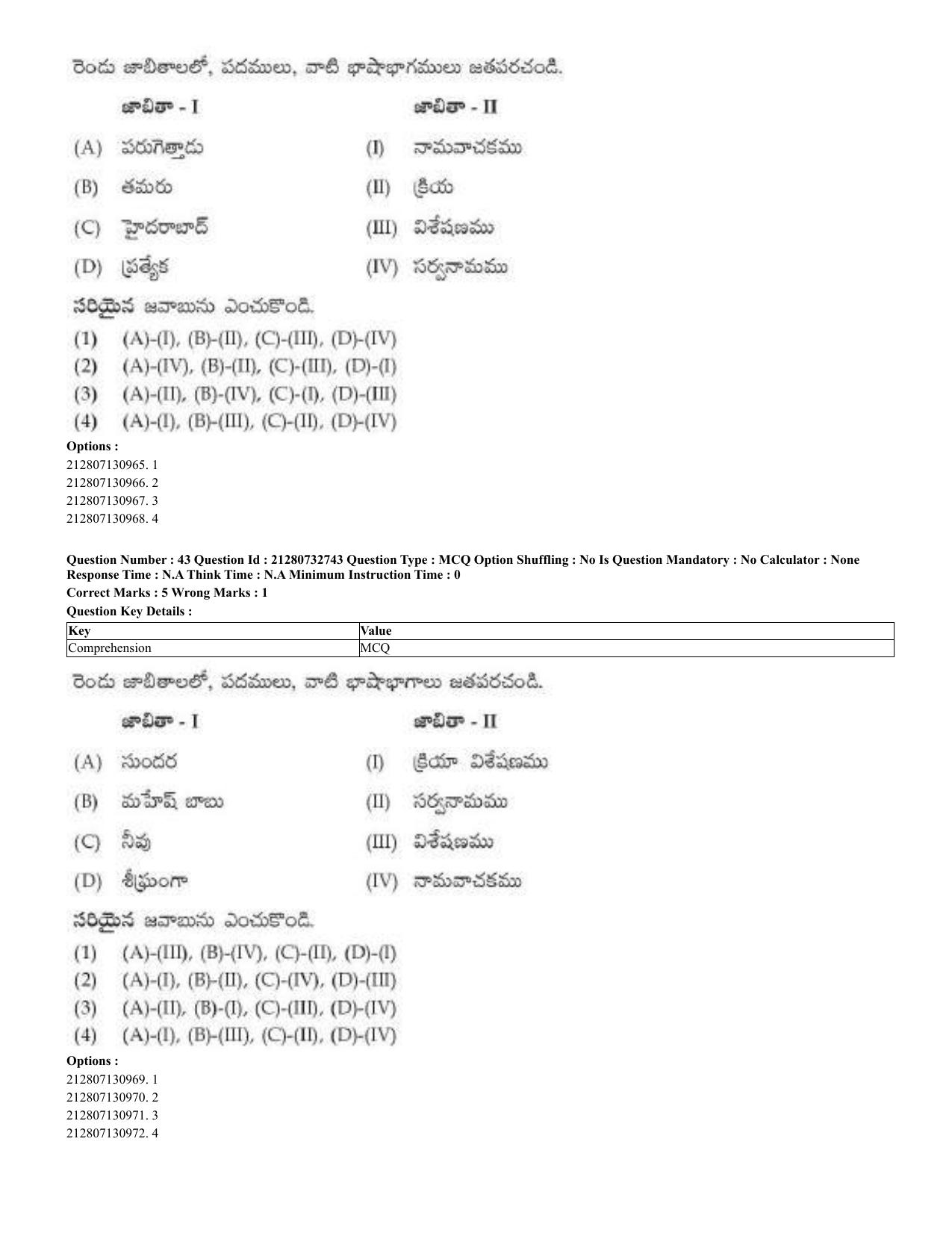 CUET 2023 English Telugu Shift 3 Question Papers - Page 33
