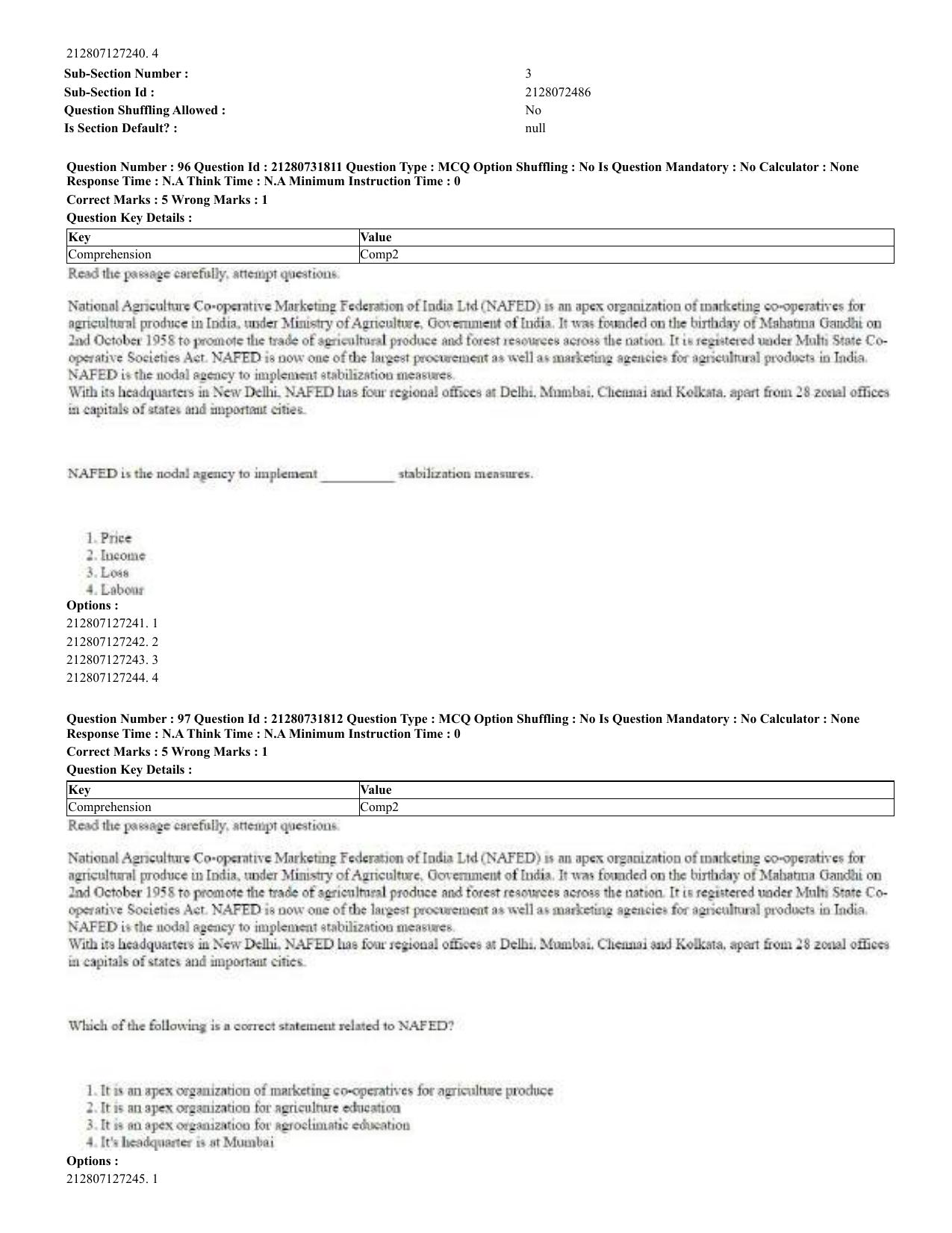 CUET 2023 English Telugu Shift 3 Question Papers - Page 60
