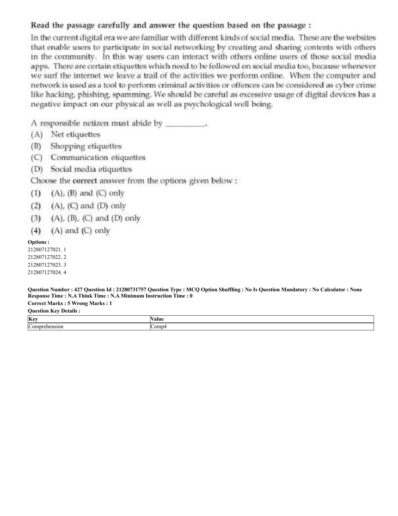 CUET 2023 English Telugu Shift 3 Question Papers - Page 220