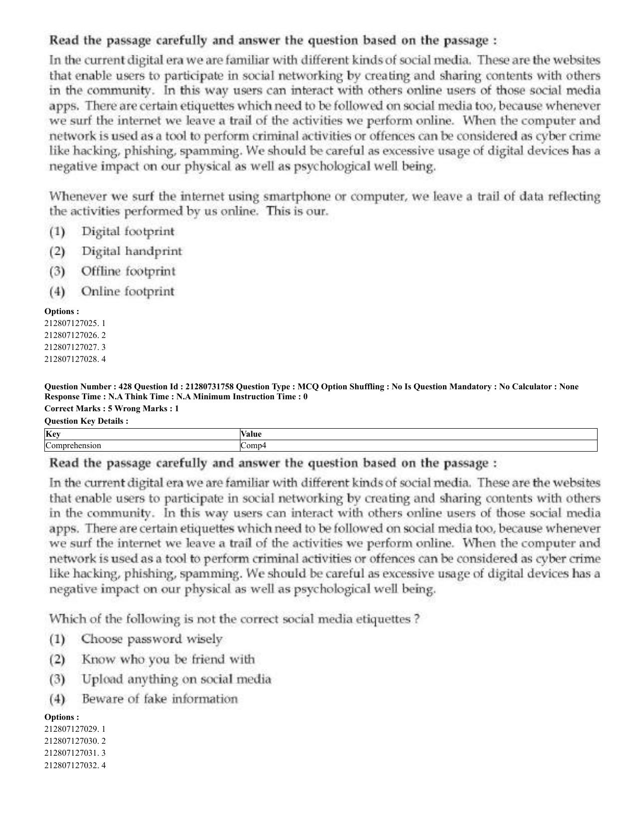 CUET 2023 English Telugu Shift 3 Question Papers - Page 221
