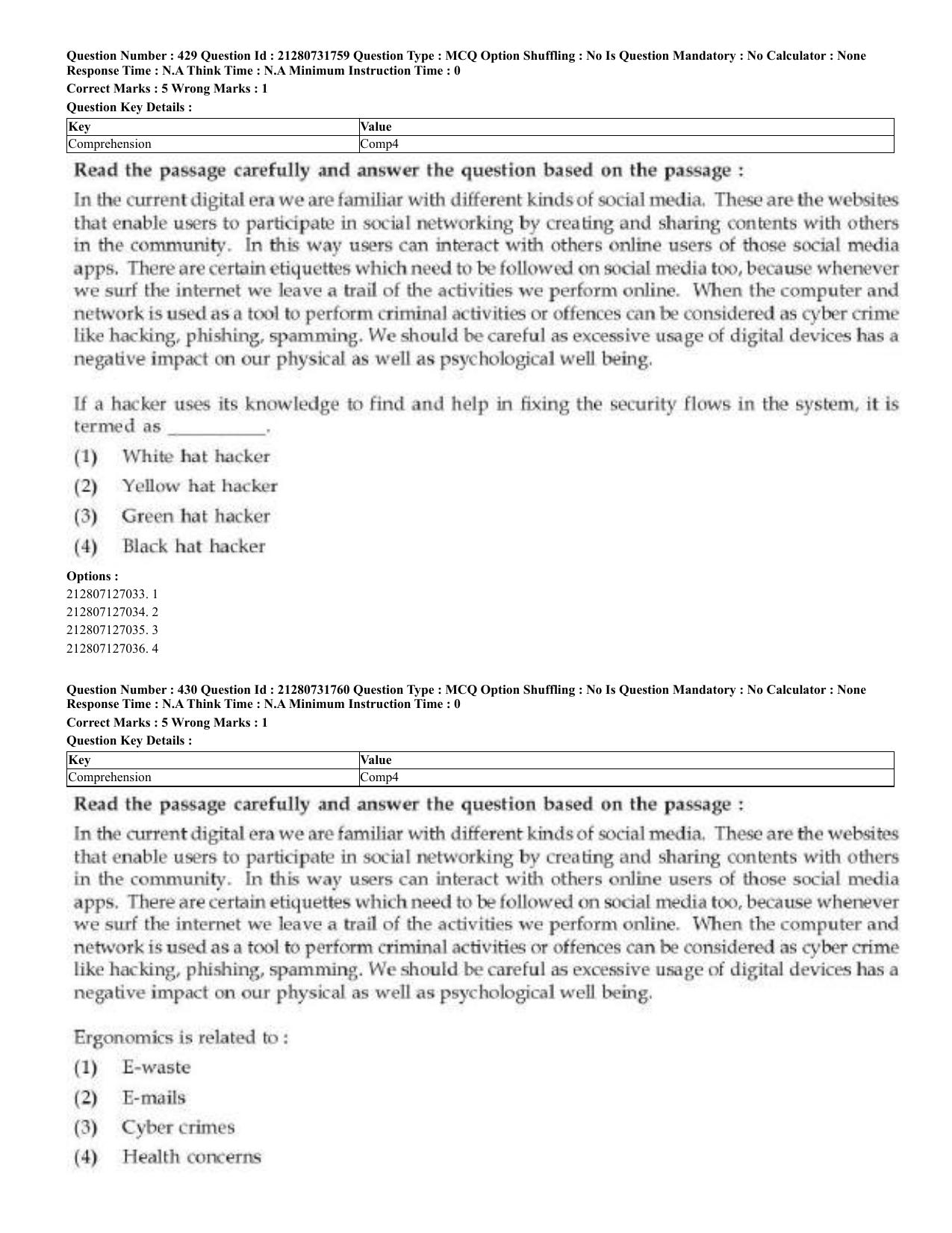 CUET 2023 English Telugu Shift 3 Question Papers - Page 222