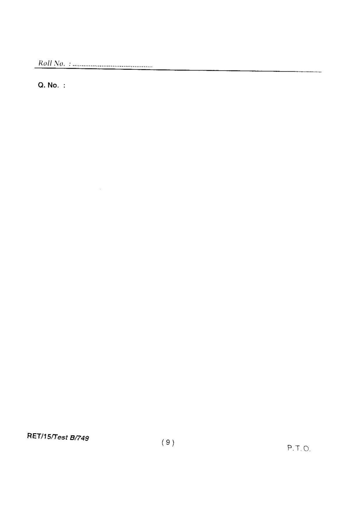 BHU RET PLANT PHYSIOLOGY 2015 Question Paper - Page 11