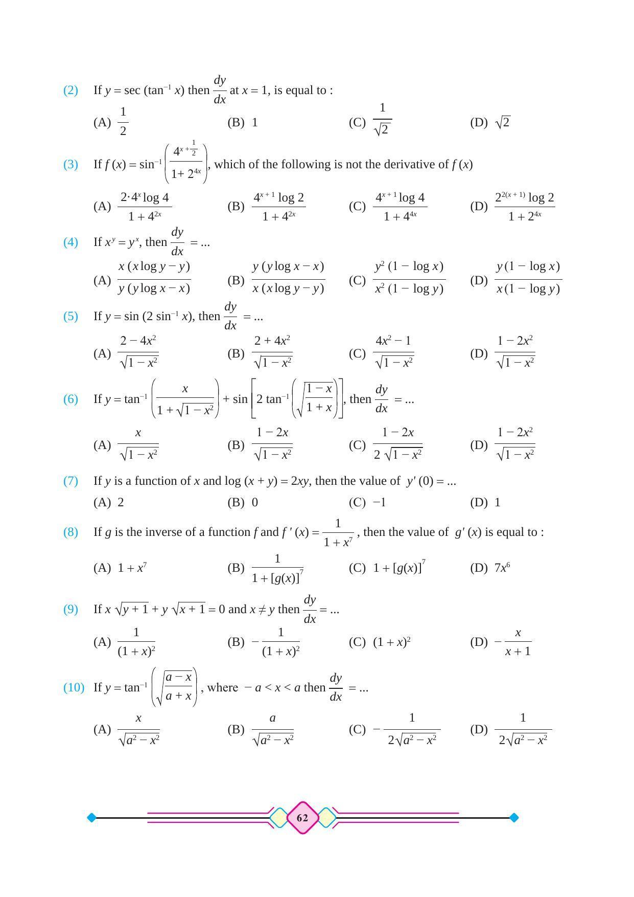 Maharashtra Board Class 12 Maths (Part 2) Textbook - Page 72