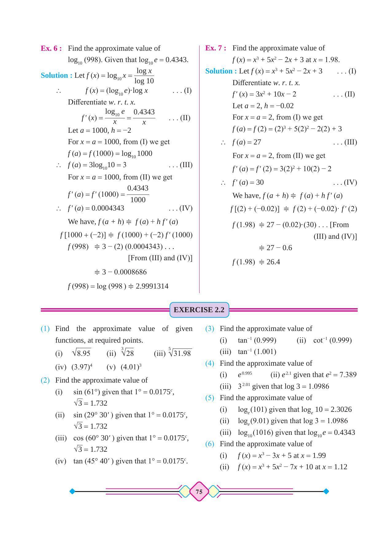 Maharashtra Board Class 12 Maths (Part 2) Textbook - Page 85