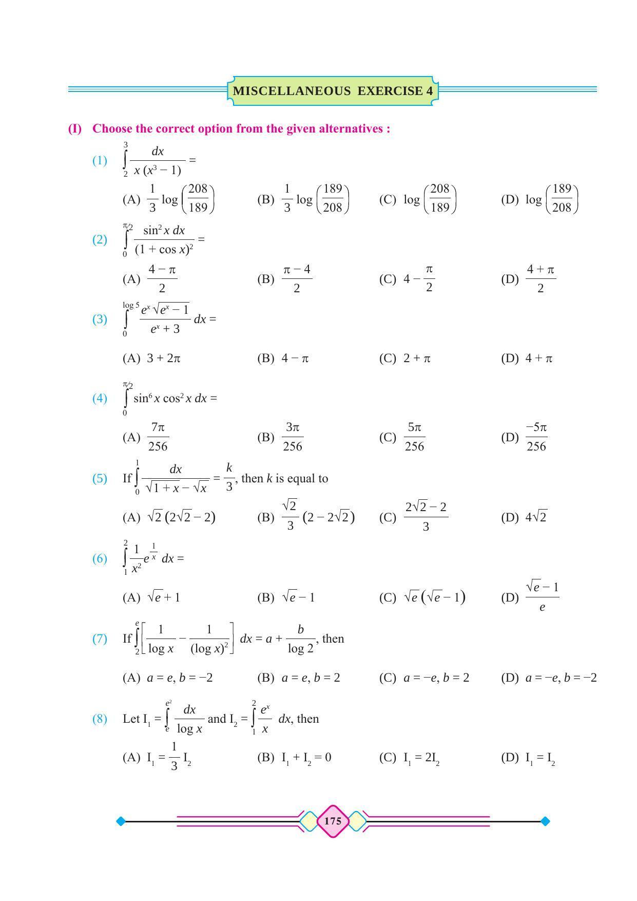 Maharashtra Board Class 12 Maths (Part 2) Textbook - Page 185