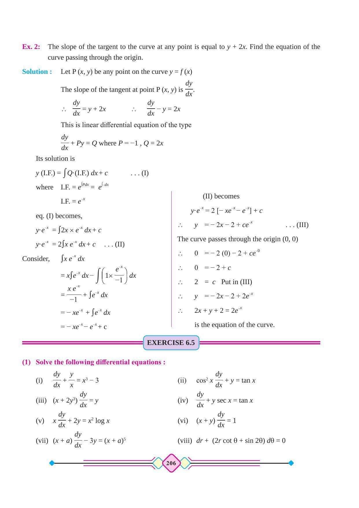 Maharashtra Board Class 12 Maths (Part 2) Textbook - Page 216
