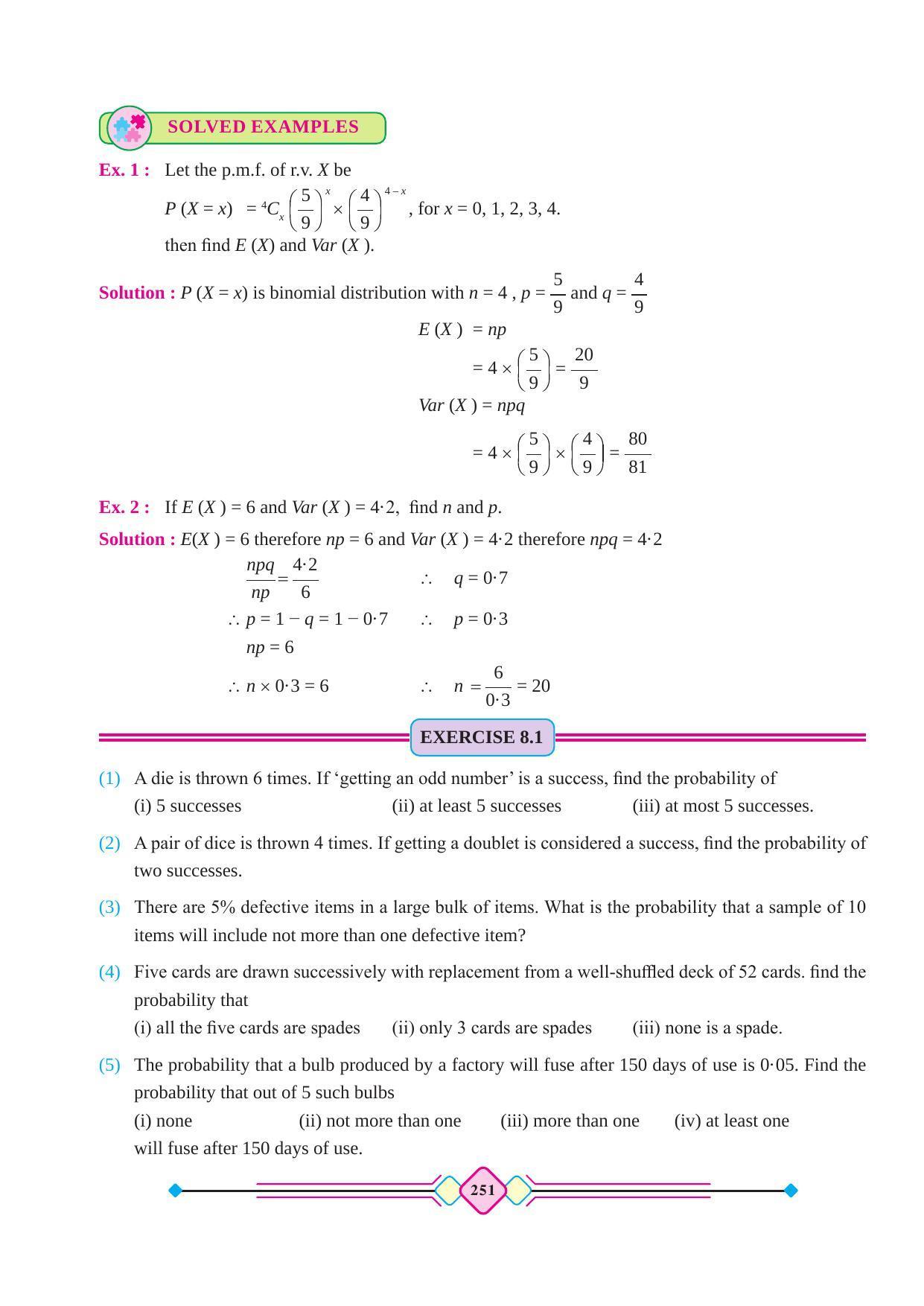 Maharashtra Board Class 12 Maths (Part 2) Textbook - Page 261