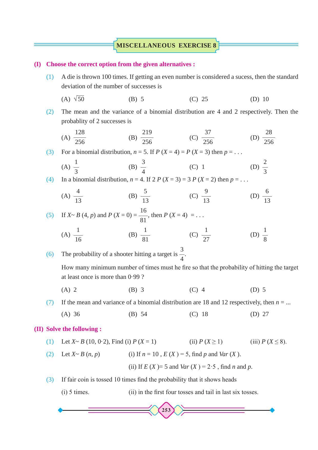 Maharashtra Board Class 12 Maths (Part 2) Textbook - Page 263