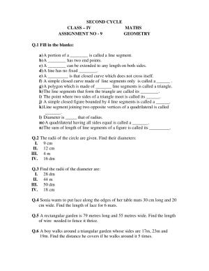 Worksheet for Class 4 Maths Assignment 1