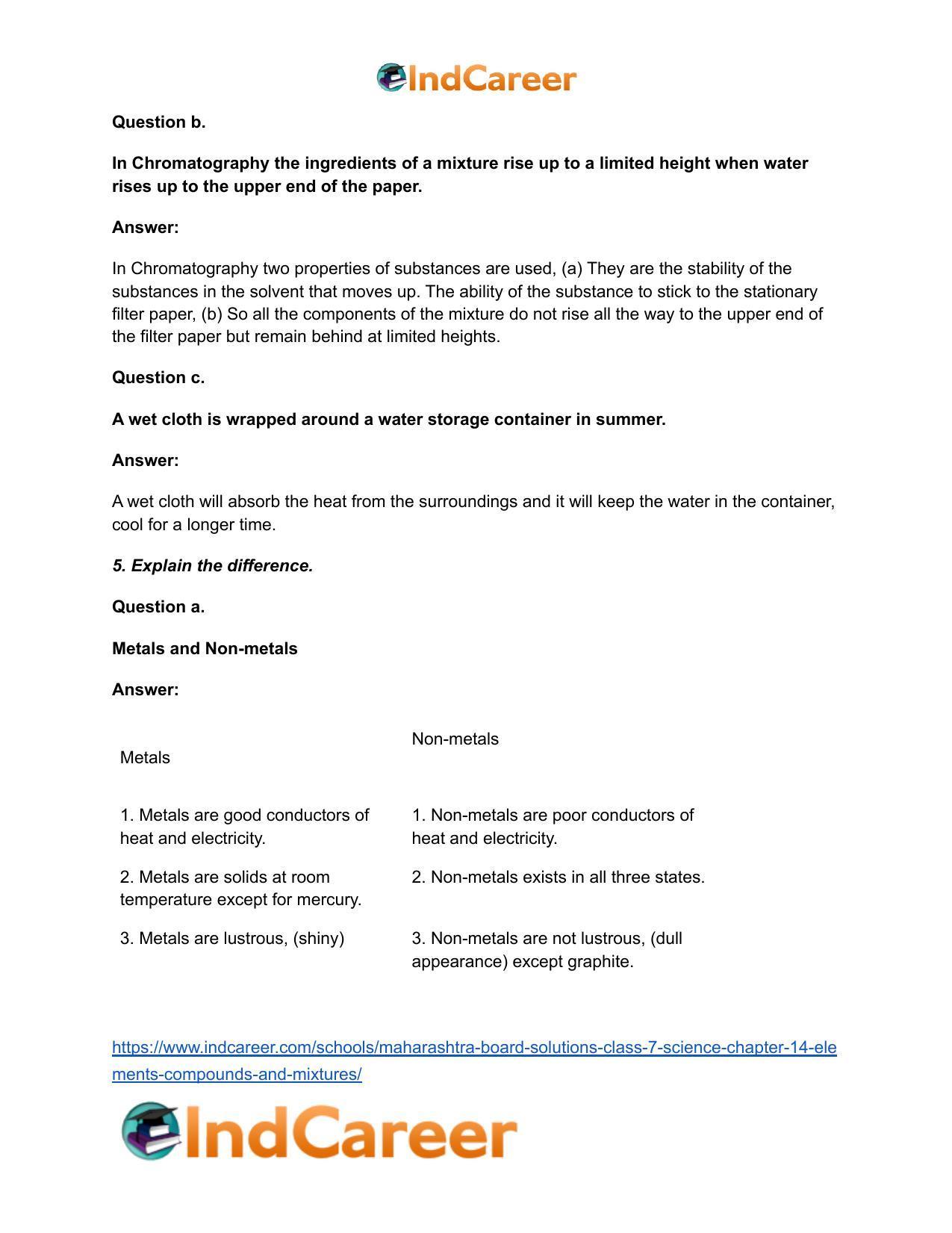 Maharashtra Board Solutions Class 7-Science: Chapter 14- Elements, Compounds and Mixtures - Page 5