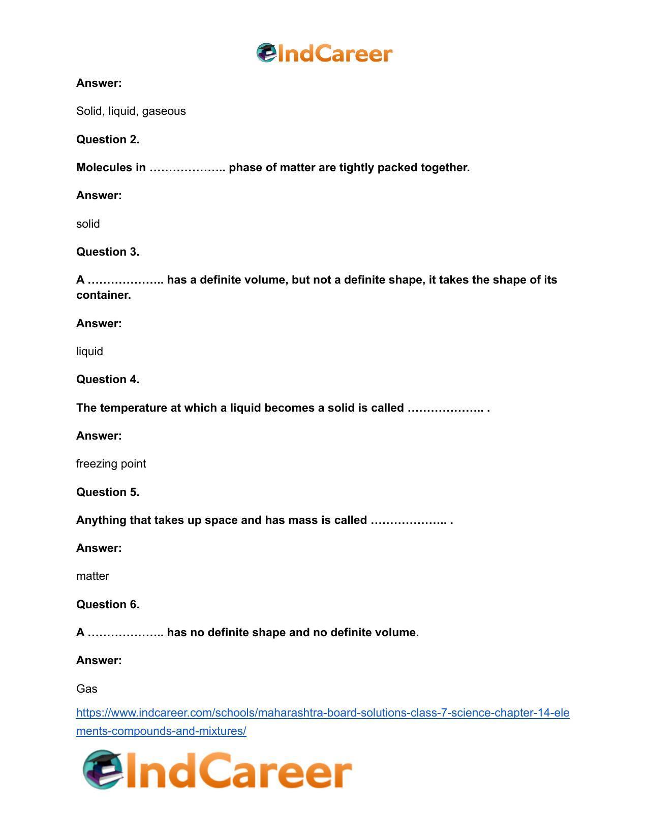 Maharashtra Board Solutions Class 7-Science: Chapter 14- Elements, Compounds and Mixtures - Page 13