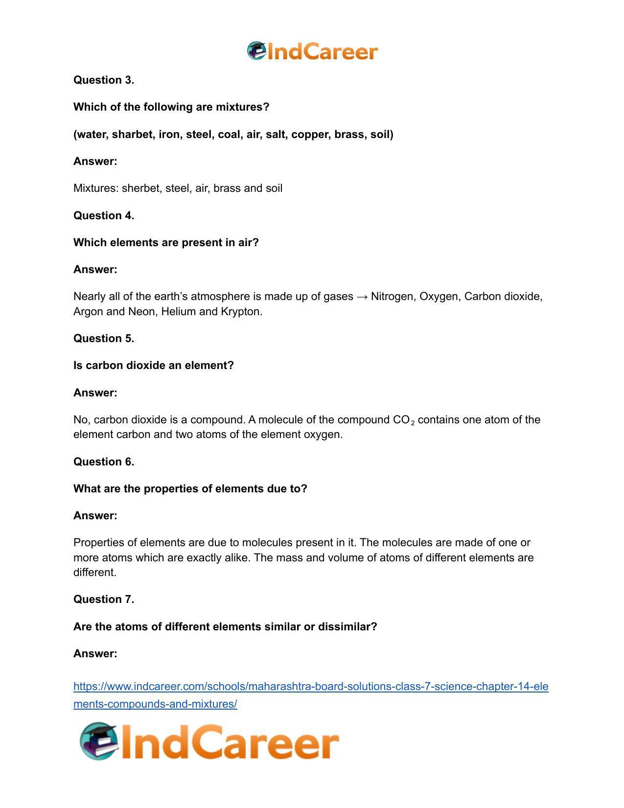 Maharashtra Board Solutions Class 7-Science: Chapter 14- Elements, Compounds and Mixtures - Page 21