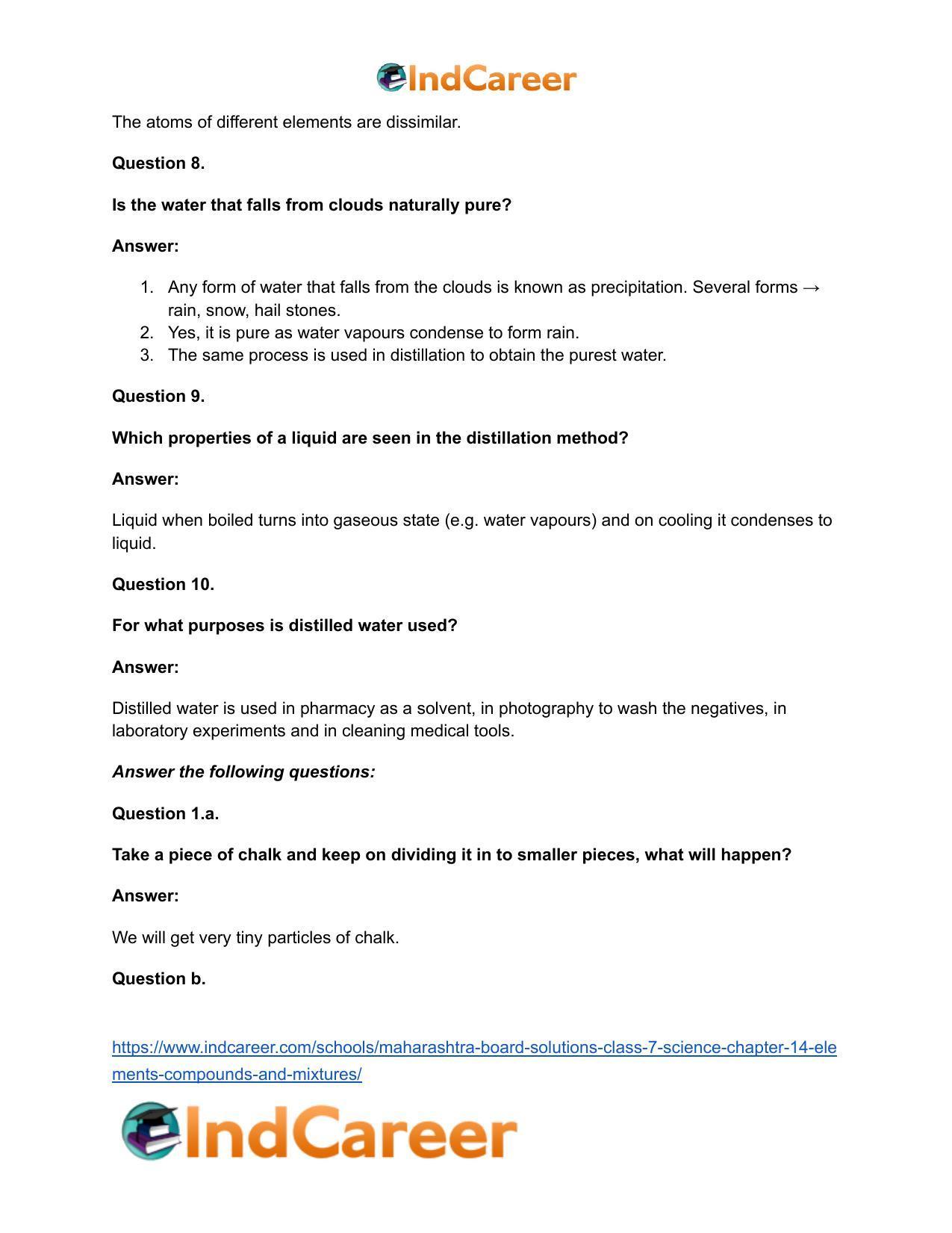 Maharashtra Board Solutions Class 7-Science: Chapter 14- Elements, Compounds and Mixtures - Page 22