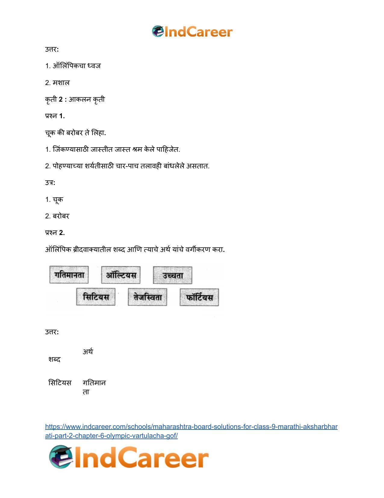 Maharashtra Board Solutions for Class 9- Marathi Aksharbharati (Part- 2): Chapter 6- ऑलिंपिक वर्तुळांचा गोफ - Page 17