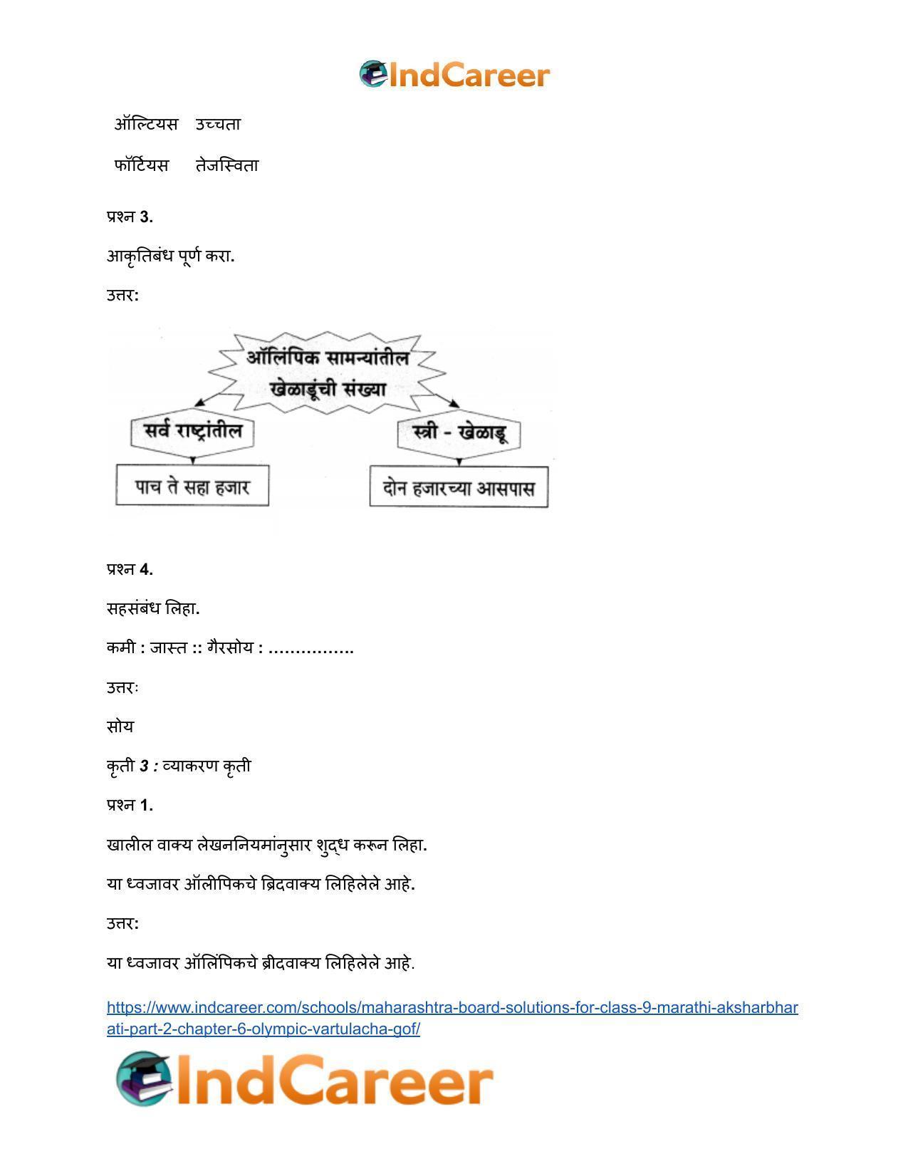 Maharashtra Board Solutions for Class 9- Marathi Aksharbharati (Part- 2): Chapter 6- ऑलिंपिक वर्तुळांचा गोफ - Page 18
