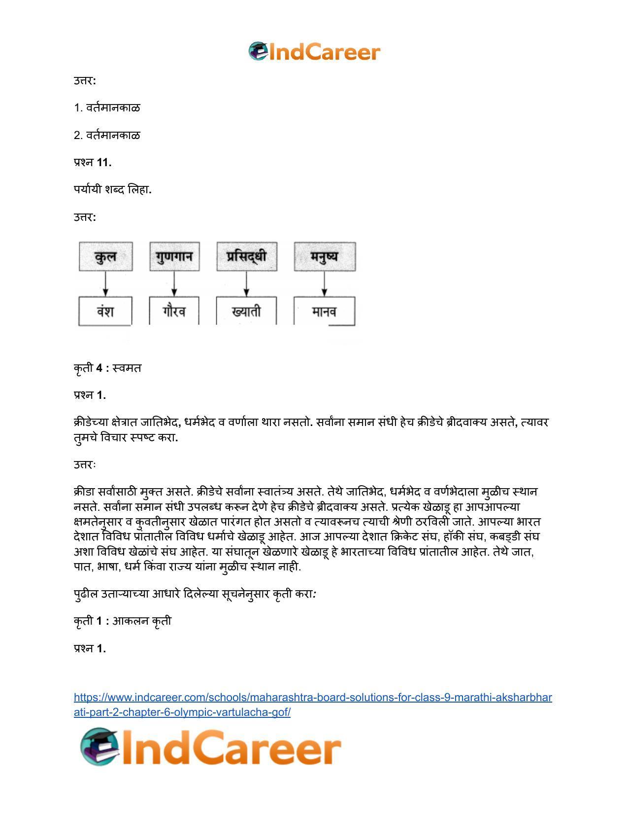 Maharashtra Board Solutions for Class 9- Marathi Aksharbharati (Part- 2): Chapter 6- ऑलिंपिक वर्तुळांचा गोफ - Page 46