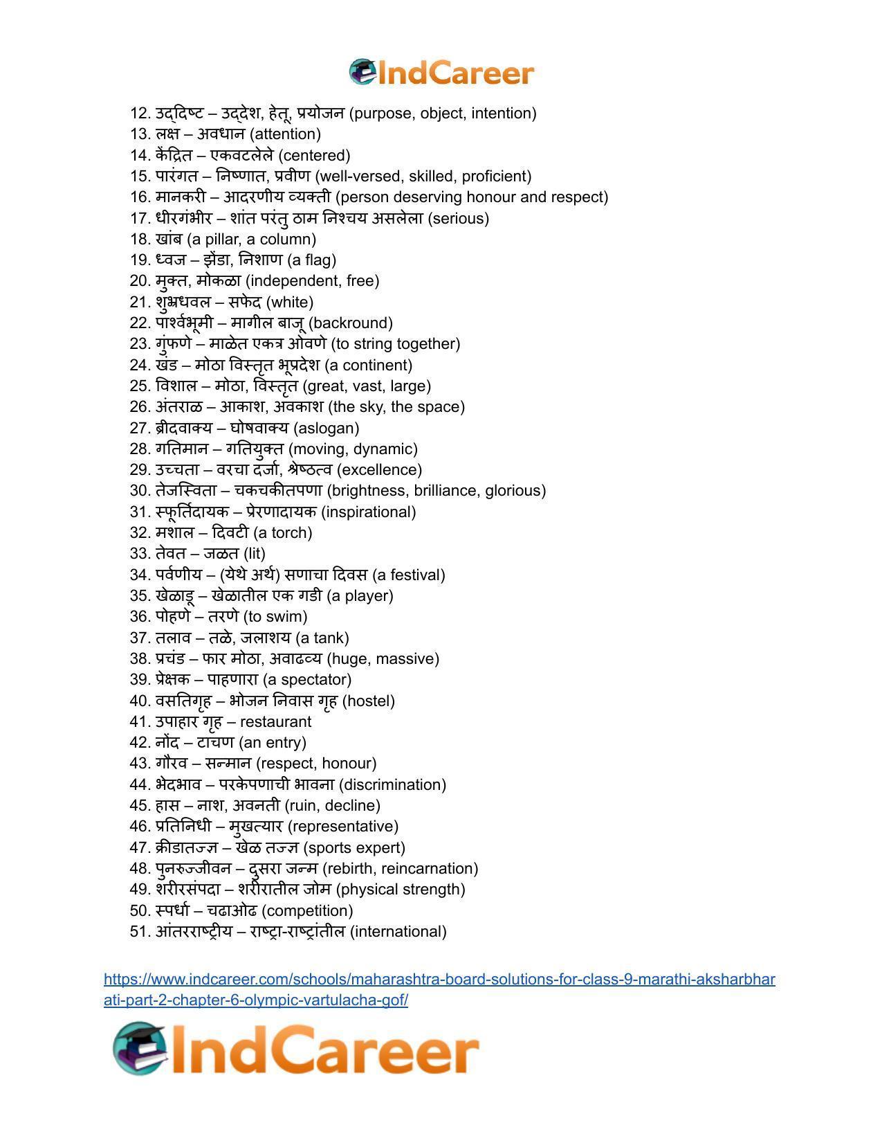 Maharashtra Board Solutions for Class 9- Marathi Aksharbharati (Part- 2): Chapter 6- ऑलिंपिक वर्तुळांचा गोफ - Page 56